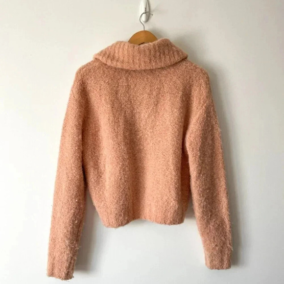 Aritzia Wilfred Free Gwyneth Wool Alpaca Cropped Quarter-Zip Knit Sweater Small - Picture 7 of 10